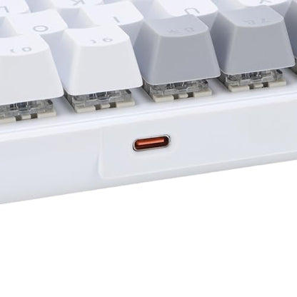 Zopsc 60 Percent Mechanical Gaming Keyboard, 68 Keys Compact RGB Backlit Blue Switches, Wired Keyboard for PC Laptop Typing - color: Yellow Gray White