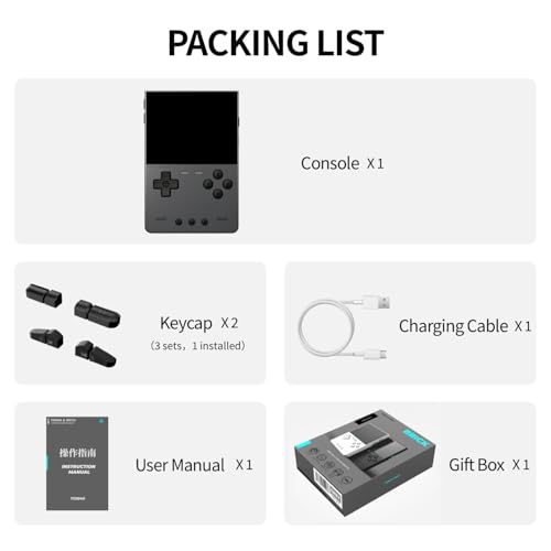 TRIMUI Brick Hammer Retro Handheld Game Console – Metal CNC Aluminum Alloy Body, 3.2" IPS Screen, 8GB Storage, Expandable to 1TB, Built-in 3000mAh Battery - style: Grey-64G