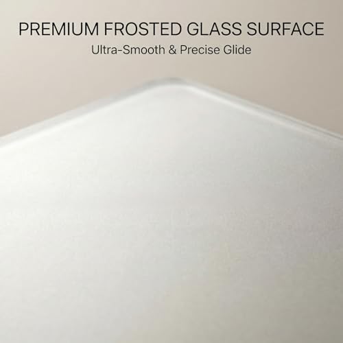 Large Glass Gaming Mouse Pad, 350x260mm Hard Surface Mousepad with Improved Precision, Low Friction for Professional Gaming and Office Use (1-Pack, Transparent Frosted) - size: 13.8L x 10.2W inches