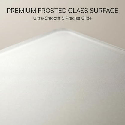 1-Pack Medium Glass Gaming Mouse Pad, 300x250mm Hard Surface Mousepad with Improved Precision for Low Friction Professional Gaming and Office Use (Frosted Clear) - size: 11.8L x 9.8W inches