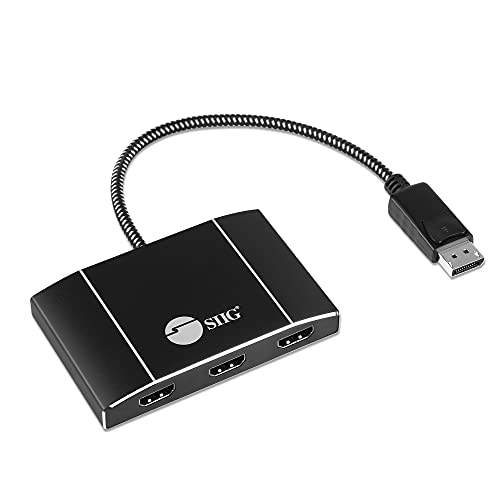 SIIG USB-C Dual HDMI MST Hub, Dual 4K60, CE-DP0Q11-S1 | Run two 4K60Hz HDMI displays from one USB-C port; MST enables extended desktops on Windows and ChromeOS, not macOS. - size: DisplayPort 1.4 to, style: 3x HDMI