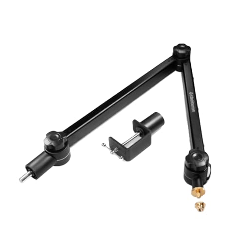 SteelSeries Alias/Alias Pro Mic Boom Arm — For Gaming, Streaming, and Podcasting — 360° Rotation — Desk Clamp — Folding Scissor Design — Hidden Springs — Cable Management — 3/8" and 5/8" Adapters - style: Boom Arm