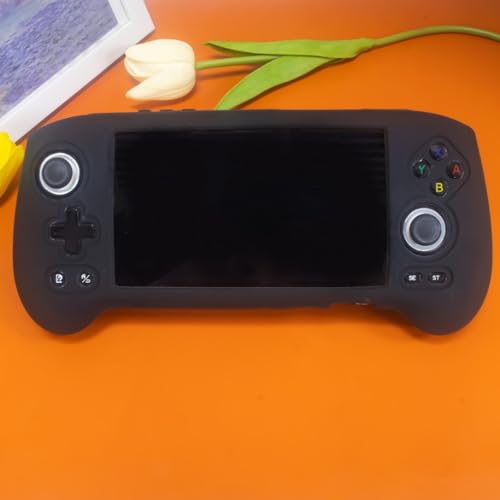 Gamepad Protective Sleeve for ANBERNIC RG556 Drop Protection Cover RG556 Silicone Case Gaming Console Housing Shell (Black) - color: Black