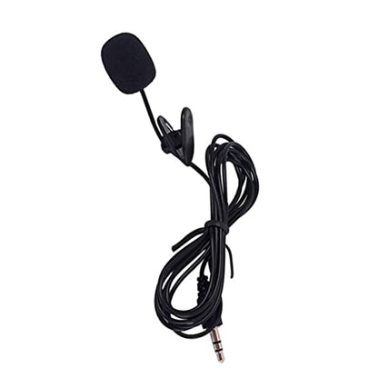 NUOBESTY Portable Mini Clip Microphone Plug for Phone Computer Tablet Voice Capture Lavalier Mic for Speech Interview Recording Black
