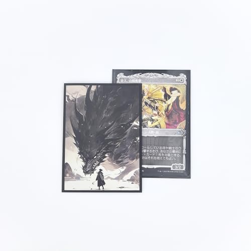 MTG Card Sleeves Matte -100 PCS Trading Card Game, Size 2.6 x 3.6 inches, Suitable for All TCG Card Games Protective (Dragon) - color: Dragon