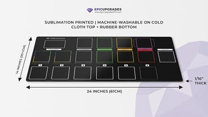 Solo Zone Game Mat | 24"x14" Imperium Bot Compatible Organizer Playmat Tabletop Deck Building Strategy Card Game Gift Accessories (Non-Stitched Edges) - style: Non-Stitched Edges