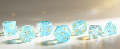 7-Piece Diamond Cut Dice Set D&D Set for Dungeons and Dragons, RPG, Tabletop Games, remium Gift Box & Durable Design - color: Ls-6