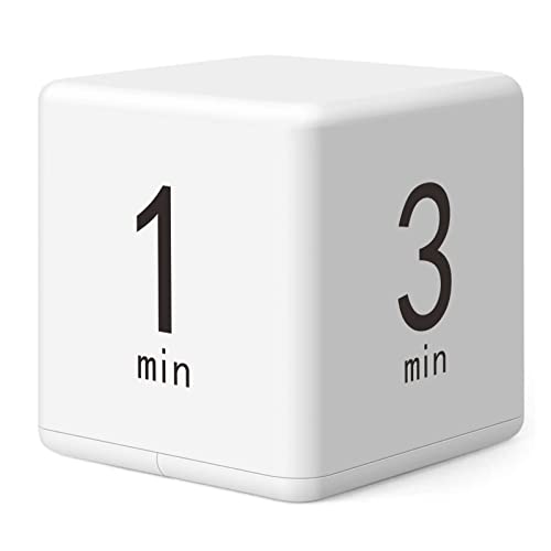 Cube Timer, Productivity Visual Timer 1/3/5/10 Minutes Preset, Desk Portable Rotating Multi Timers for ADHD Time Management Work Study Cooking Workout School - color: 1/3/5/10