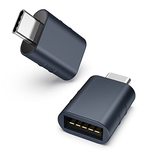 Syntech USB C to USB Adapter Pack of 2 USB C Male to USB3 Female Adapter Compatible with iPhone 17 Pro Max MacBook Pro Air 2024 iMac iPad mini Pro, Other Type C or Thunderbolt 5/4 Devices, Midnight - color: Midnight, size: 1.08 X 0.65 X 0.32 Inch