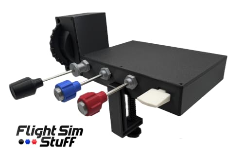 Flight Sim Stuff - Vernier Controls Throttle, Prop, Mixture, Flaps and Trim | True Vernier Controls for Mixture and Prop, Elevator Trim Wheel, Flaps Switch
