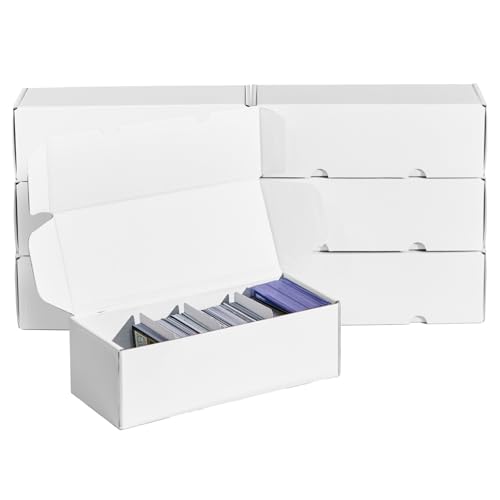 NUMINA 7 Pack Trading Card Storage Boxes Card Organizer with Dividers | 600 Cards Per Box, Secure Lid Design, Shipping Ready, Dividers & Labels Included, Heavy-Duty Cardboard, Fits TCG & Sports - size: 10 in (7-Pack)