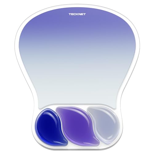 TECKNET Gel Mousepad, Ergonomic Mouse Pad with Gel Wrist Support for Relieve Wrist Pain Comfortably - Non-Slip Base & Waterproof Surface for Office, Gaming, and Study Comfort - Light Blue - color: Light Blue