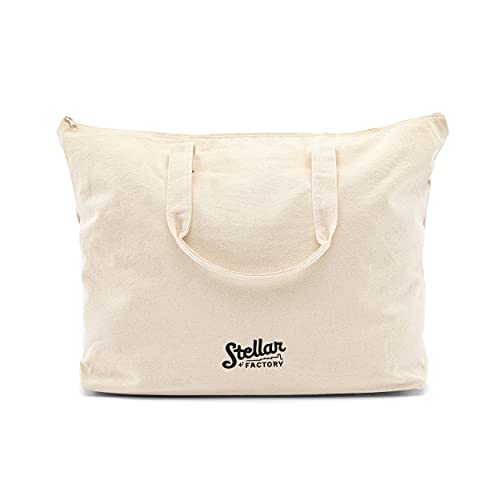 Stellar Factory Board Game Tote Bag, Cotton Canvas, 21" x 15" x 4" | 10oz fabric, flat bottom keeps boxes upright; interior zippered pocket; fits Wingspan, Catan, Ticket to Ride & more.