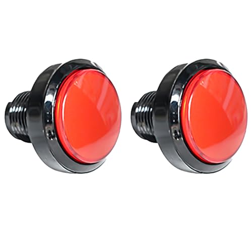 Push Button Micro Switch 46mm Round DC 12V LED Illuminated for Arcade Video Games 2Pcs Red - color: Red