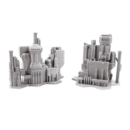 Tabletop Terrain 6mm Sci-Fi Cityscape Bundle 2 with Hexes for Miniatures Games Such as Epic Battletech Adeptus Titanicus (Bundle 2 with Hexes) - size: Bundle 2 with Hexes