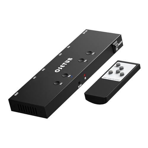 4K@60Hz 4 in 1 Out HDMI Switch, 4 Port HDMI Switcher Selector Support HDR10 & HDCP 2.2 & Full 3D with IR Remote Control Compitable with Nintendo Switch,Xbox PS5/4,Fire Stick,Roku,Apple TV for Gaming - size: 4K60Hz 4×1 HDMI Switch