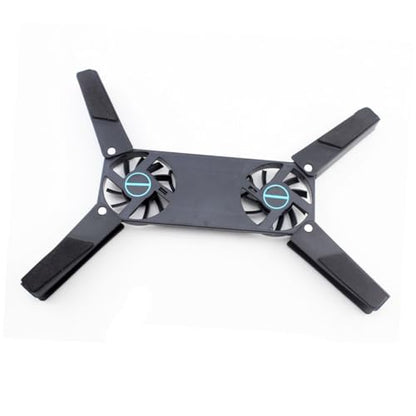 2pcs USB Laptop Cooling Pad Dual Fan Cooler Stand for Gaming Notebooks, Foldable Ventilated Cooler Suitable for Travel and Office Use