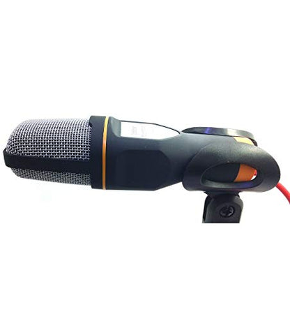 Professional Cardioid Condenser Microphone with Tripod Stand for PC, Laptop, iPhone, iPad, Android Phones, Tablets, Xbox and YouTube Recording, Black