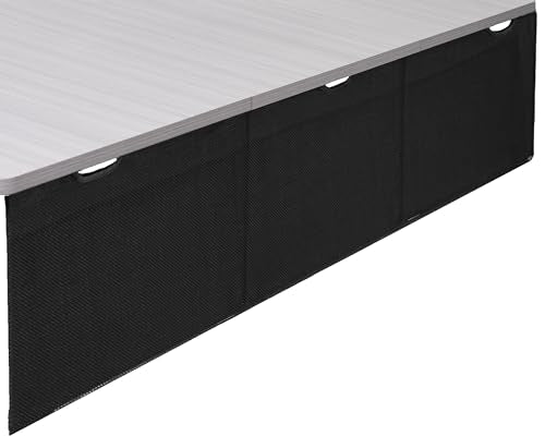 VIVO Black 71 inch Under Desk Privacy and Cable Management Organizer Sleeve, Wire Hider Kit Panel System, DESK-SKIRT-71 - size: 71" Panel