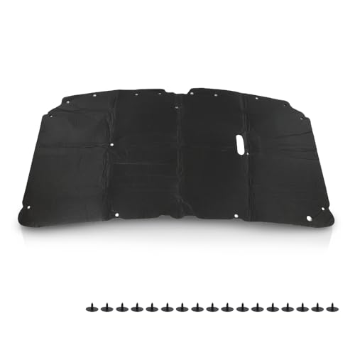 CNNELL Hood Insulation Pad with Clips Compatible with Ford F250 F350 F450 & Excursion 1999-2007 Black - style: 1999-2007 Ford F250 F350 F450