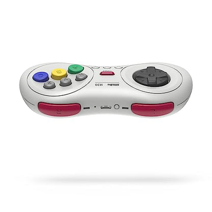 8Bitdo M30 Bluetooth Controller for Switch, Windows and Android, 6-Button Layout for SEGA’s Classic Games (White) - color: White