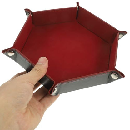 ibasenice Folding Dice Tray Portable Pu Dice Plate for Tabletop Games Storage Box Deep Convenient and Design for Organizing and Items