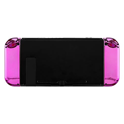 eXtremeRate DIY Replacement Shell Buttons for Nintendo Switch & Switch OLED, Chrome Pink Custom Housing Case with Full Set Button for Joycon Handheld Controller - Console Shell NOT Included - color: Chrome Pink