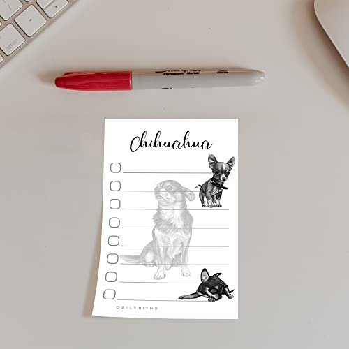 Chihuahua Sticky Notepad to Do List | Chihuahua Dog Lover Gifts for Women | Office School Supply Sticky Notes 4"x6" 50 Pages - size: Chihuahua