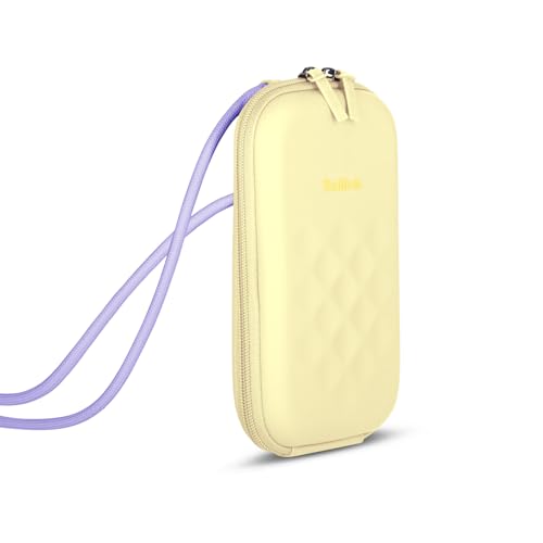 Rollink Nano EVA Hard-Shell Phone Case Crossbody Bag – Compact Travel Organizer, Water-Resistant, Adjustable Strap | Quick-access layout - color: Pale Banana