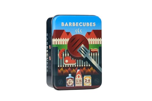 Alley Cat Games Barbecubes, for Ages 6 and Up, 2 to 6 Players | Fast-Paced BBQ Balance Game with Tongs, Stacking Food Pieces, and Elimination Gameplay, Kids, Family, and Game Night Fun