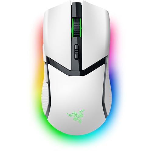 Razer Cobra Pro Wireless Gaming Mouse: 10 Customizable Controls - Chroma RGB Lighting - 30K Optical Sensor - Gen-3 Optical Switches - 2.4GHz, Bluetooth & USB Type C - Up to 170 Hr Battery - White - color: White