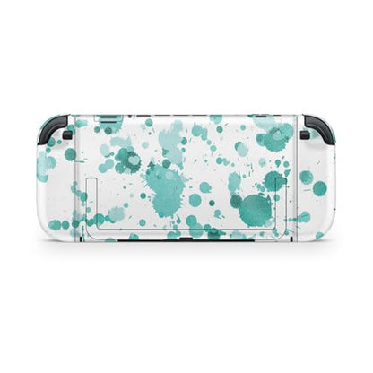 Glossy Glitter Gaming Skin Compatible with Nintendo Switch 2 Console Only - Teal Splatter - Premium 3M Vinyl Protective Wrap Decal Cover - Easy to Apply | Crafted in The USA by MightySkins - color: Teal Splatter, size: Switch 2 Console Skin Only, style: G