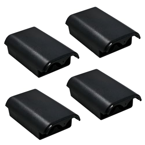 4 Pack Battery Box Battery Cover for Xbox 360 Wireless Controller, Replacement Battery Pack Cover Shell Case Kit for Xbox 360 Controller(Black) [video game] - size: 4 Pack