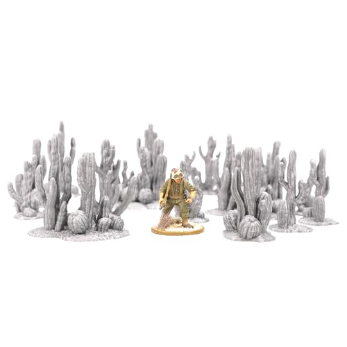Tabletop Terrain Cactus Scatter Set, 16 Pieces, 28mm Scale, 1-2 Inches Tall