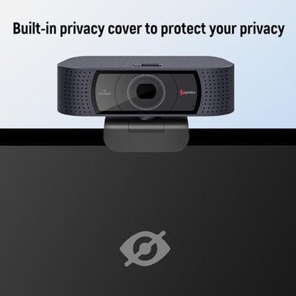 Angetube 1080P Webcam, Computer PC Camera for Laptop with Privacy Cover | 2 Microphone, Plug & Play, USB Type-A & A-to-C Adapter, 78° FOV, Suit for Online Calling, Zoom/Teams/YouTube/Google Meeting