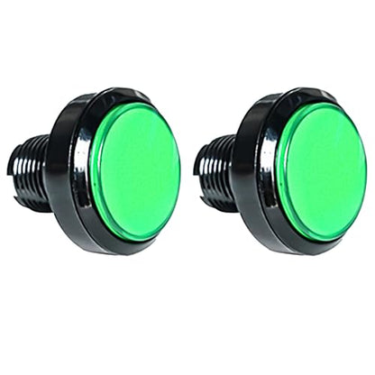 푸시 버튼 마이크로 스위치 46mm 원형 DC 12V LED 조명 아케이드 비디오 게임용 2개 그린 - color: 초록색.