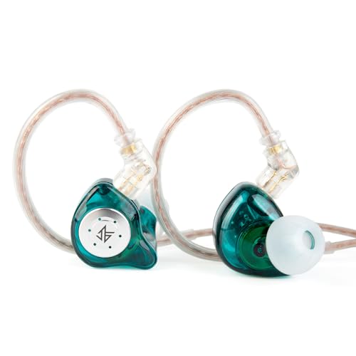 KZ EDX PRO in Ear Monitor Headphone IEM Earphones with 1DD, HiFi Deep Bass IEM for Gaming, Wired Gaming Earbuds with New 10mm Dynamic Driver Detachable Cable for Video Music Church (Cyan, with mic) - color: Cyan, size: With Mic, style: With Mic