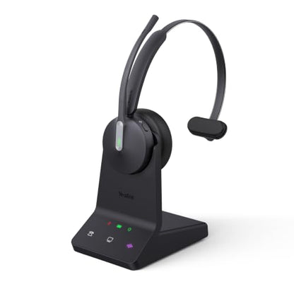 Yealink WH64 Mono DECT & Bluetooth Wireless Headset for Phone PC Mobile | Teams & Zoom Certified, 606ft Range Work Headphone, 3X Noise Canceling Mic, 26H Talk Time, Busylight for Office Call Center - style: WH64 Mono-UC