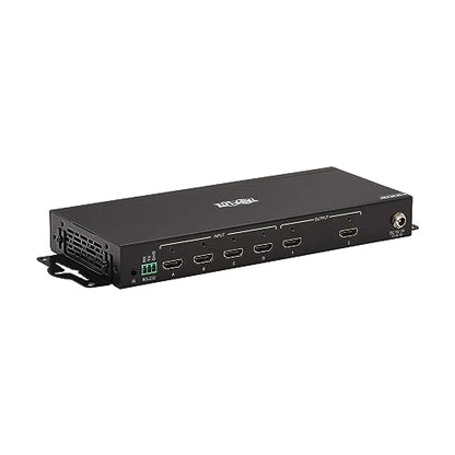 Tripp Lite HDMI Video Switch 4 Computers 2 Monitors, 4 Port 4K@60Hz Video Matrix Splitter, Single Push Button Switch, Headset Audio, TAA Compliant, 3-Year Warranty (B119-4X2-4K)