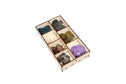 The Broken Token Game Organizer Compatible with Scythe - Wooden Game Organizing Box with Multiple Trays - size: Scythe Base
