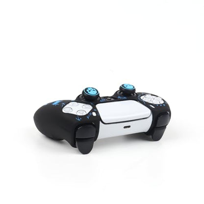 Horned Skull Controller Skin Cover Compatible with PS5/Playstation 5 Controller, RALAN Protector Case Customised Thumb Grip - color: Horned skull Blue