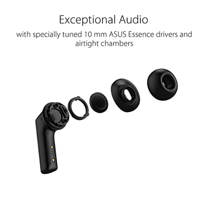 ASUS ROG Cetra True Wireless Gaming Earbuds – Bluetooth, Low-Latency, ANC Noise Cancelling, Touch Control, IPX4 Water Resistant, 27Hr Battery, Wireless Charging, for PC, Mobile, Switch, Ally/X - Black - color: Black, size: Cetra True WL (In-Ear)