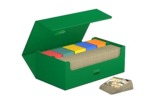 Ultimate Guard Arkhive 800+, Deck Case for 800 Double-Sleeved TCG Cards, Green, Compatible with Boulders, Magnetic Closure & Microfiber Inner Lining - color: Green, size: 800+