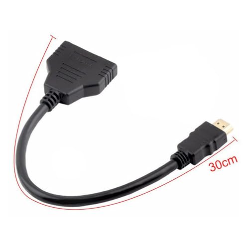 xiwai HDMI 1 in 2 Out Splitter Male to Dual Female Adapter Cable 1 to 2 Way Switch Extension Cord for PC, HDTV, Laptop 1080P - style: Without Power
