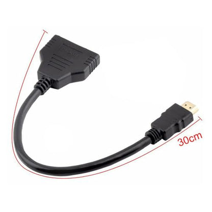 xiwai HDMI 1 in 2 Out Splitter Male to Dual Female Adapter Cable 1 to 2 Way Switch Extension Cord for PC, HDTV, Laptop 1080P - style: Without Power