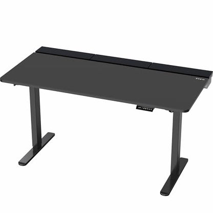 VIVO Black 60 x 30 in Standing Desk, DESK-KIT-1B6-P3B | Electric, Holds 220 lbs, Sit Stand, Height Adjustable, Cable Tray, Full-Size Mouse Pad, Office Furniture, Black Frame - color: Black Top / Black Frame, size: 60 x 30