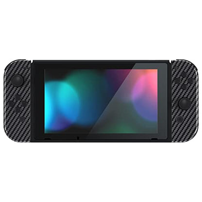 eXtremeRate DIY Replacement Shell Buttons for Nintendo Switch, Custom Back Plate for Switch Console, Custom Housing Case with Full Set Buttons for Joycon Handheld Controller - Graphite Carbon Fiber - color: Graphite Carbon Fiber