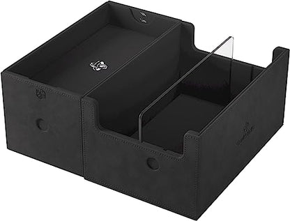 Gamegenic Game's Lair 600+ Convertible Deck Box - Double-Sleeved Card Storage, Holds up to 600 Cards, Premium Card Game Protector, Nexofyber Surface, Black Color, Made - color: Black