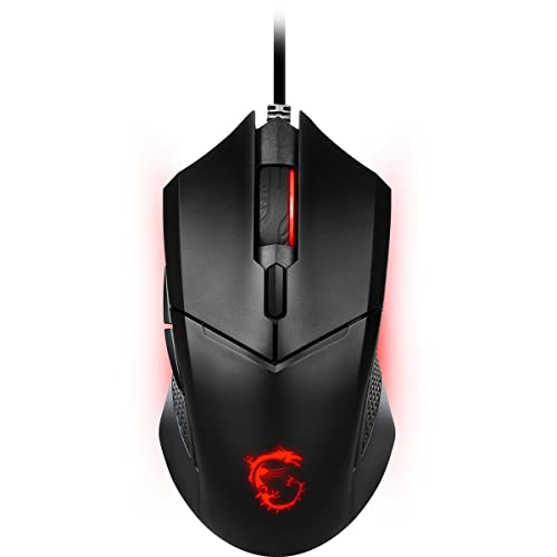 msi Clutch GM08 Gaming Mouse, 4200 DPI, Optical Sensor, 3 Adjustable Weights, Red LED Lighting, Symmetrical Design - style: Clutch GM08