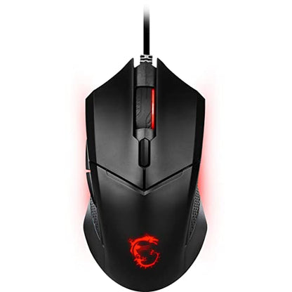 msi Clutch GM08 Gaming Mouse, 4200 DPI, Optical Sensor, 3 Adjustable Weights, Red LED Lighting, Symmetrical Design - style: Clutch GM08